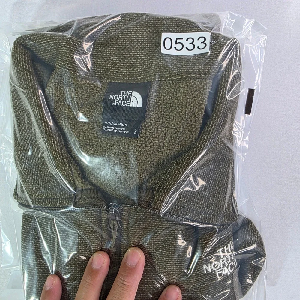 The North Face Gordon Lyons Mens Large Olive Green Heather Quarter Zip Fleece